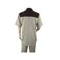 thumbnail image 5 of Men 2pc Walking Leisure Suit Short Sleeves DREAMS 263-12 Brown Tan Salt Pepper, 5 of 7
