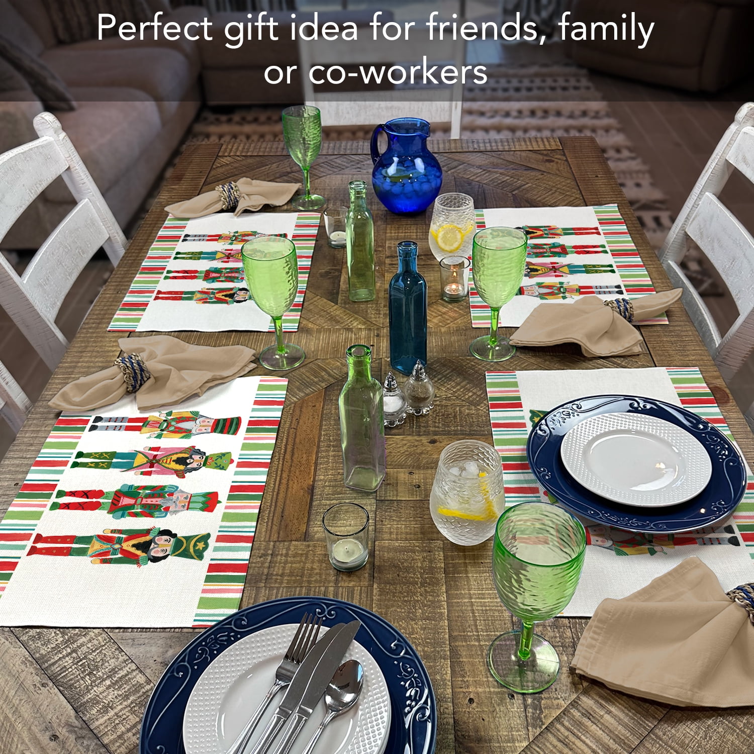 Highland Home "Nutcracker" 4-Pack Cotton Blend Washable Placemats