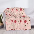 thumbnail image 3 of Disketp Strawberry Flannel Blankets - Thick and Warm Blanket for Winter, Soft Fuzzy Plush King Blanket for All Seasons40"x30", 3 of 6