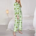 thumbnail image 4 of Kll Green Avocado Print Women'S Long Sleeve Pajamas With Pants Sleepwear Loungewear 2 Set-X-Large, 4 of 9
