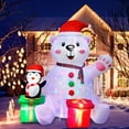 thumbnail image 1 of Hinchables navideños GUDELAK con oso polar y pingüino de 6 pies con LED, 1 of 7