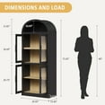 thumbnail image 3 of Huloretions Bookshelf Arched Bookcase with Doors Storage,Wooden Display Cabinet,Farmhouse Bookcase 71.4" Tall Freestanding Open Storage Shelf Display Rack for Living Room Home Office, 3 of 8