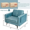 thumbnail image 3 of Topcobe Modern Accent Armchair with Side Storage Pocket, Comfy Chair for Bedroom, Living Room Sofa Chair, Blue, 3 of 7