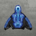 thumbnail image 5 of Unisex Halloween Y2K Vintage Skeleton 3D Print Hoodie Long Sleeve Loose Casual Pullover Hooded Sweatshirt, 5 of 5