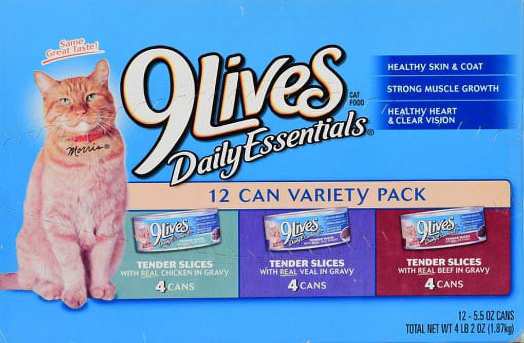 (12 Pack) 9Lives Gravy Favorites Variety Pack Canned Wet Cat Food, 5.5 oz. Cans - image 2 of 5
