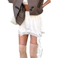 thumbnail image 3 of Women'S Low Rise Ruffle Flowy Mini Skirt Lace Skort with Shorts for Party White L, 3 of 9