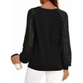 thumbnail image 4 of PRETTYGARDEN Long Sleeve Shirts for Women Trendy Lace Tops Dressy Casual Blouses Fall Outfits Fashion Clothing, 4 of 8