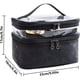 thumbnail image 2 of Bolsa de maquillaje transparente, bolsa de cosméticos de doble capa con organizador de brochas de maquillaje, bolsa de viaje de cuero PU para mujer (negro), 2 of 7