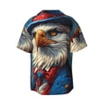 thumbnail image 4 of Goofa Surreal Bald Eagle Gentleman Printed Men's Casual Short-sleeved Shirt,Lightweight Breathable Button-down,Summer Casual men's top,Versatile Fashion shirt-3X-Large, 4 of 7