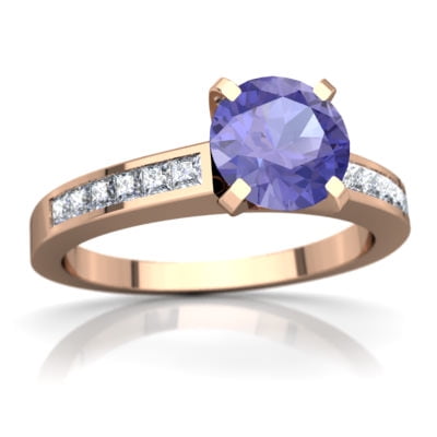 Tanzanite Channel Set Ring in 14K Rose Gold by