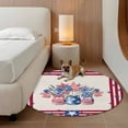 thumbnail image 2 of Independence Day Round Area Rug 8Ft Washable Large Circle Rugs for Living Room Dorm, Red Blue Flowers Patriotic Star Stripes Non-Slip Carpet Floor Mats Indoor Outdoor Carpet Runner Home Decor, 2 of 8