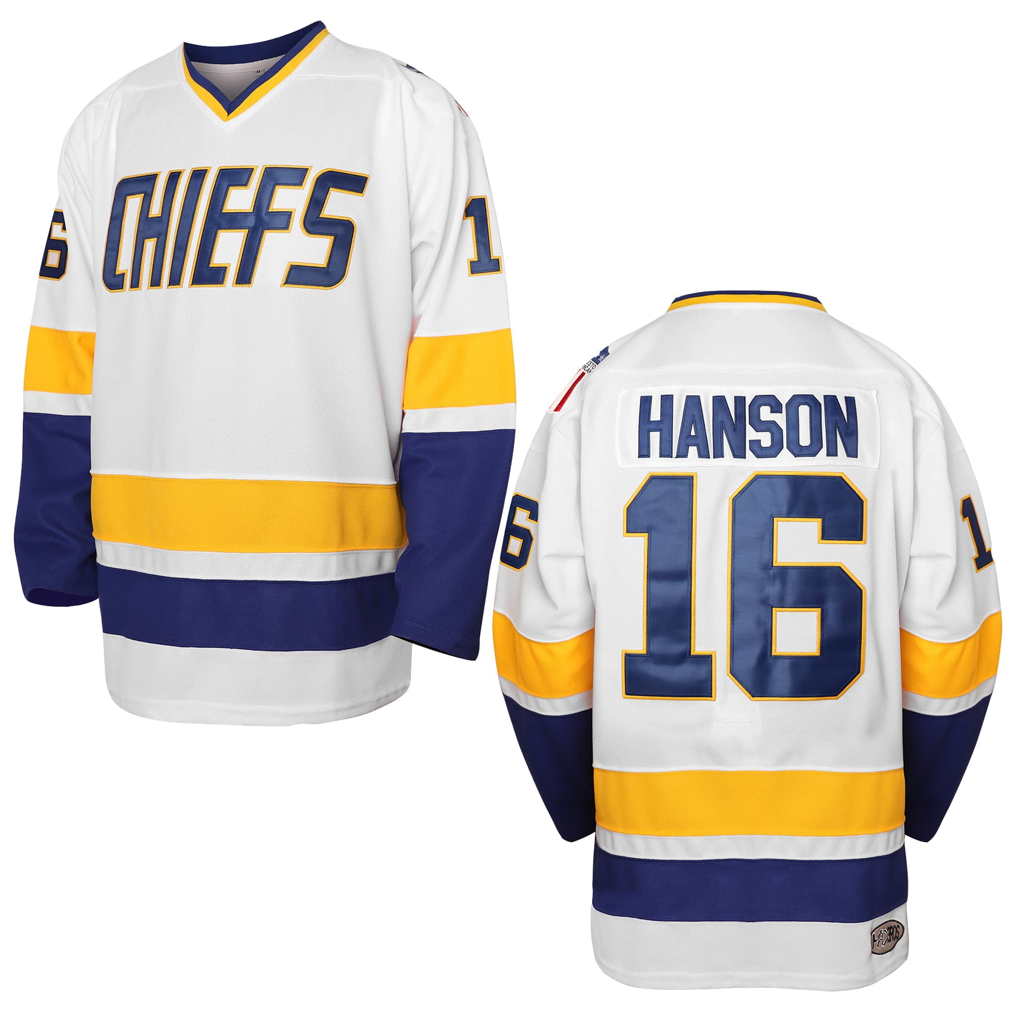 Hanson Brothers Hockey Jersey 16 Charlestown Chiefs 17 Jeff Slap Shot 18 Movie Hockey Jersey Blue White S 3XL 16 White XX Large Walmart