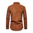 thumbnail image 3 of Fashnice Blouse pour Homme Col à Revers Hauts Chemises Boutonnées Coupe Régulière Tunique de Vacances Chemise Brun TG, 3 of 9