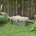 thumbnail image 2 of Outsunny Galvanized Raised Garden Bed Planter Box, 3.4 x 2 x 1ft, Silver, 2 of 10
