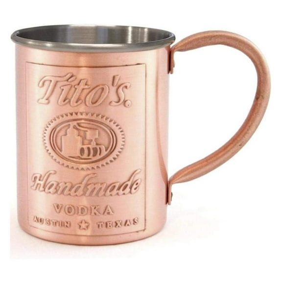 Tito's Mule Mug - 12oz Copper Mug with Stainless Steel Liner - Cocktail Mugs for Moscow Mules - Hand Wash Only - Barware & Drinkware 1 Count (Pack of 1)