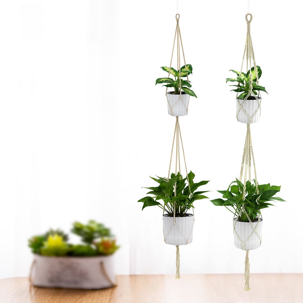 Double Layer Handmade Cotton Flower Pot Holder Hanging Basket hanger