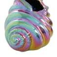 thumbnail image 4 of 6", 6", 8"W Multi Colored Ceramic Shell Sculpture with Rainbow Shimmer Finish, by DecMode (3 Count), 4 of 10