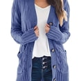 thumbnail image 2 of Women's Cardigan Fall Cardigan Lightweight Long Sleeve Knit Sweater Button Loose Jacket with Pockets, 2 of 8