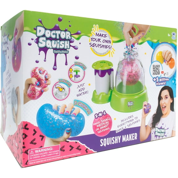 Doctor Squish Slime Maker, Decorate W/ Confetti, Sparkles and Colored Ink, Novelty Toy for Children 8  years