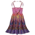 thumbnail image 3 of vastwit Kids Girls Bohemian Dress Off Shoulder Suspenders Sundress with Necklace Set for Beach Party Purple 150, 3 of 7