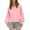 Pink-Coat, variant on Qetyuw Sweatshirt for Women Lantern Long Sleeve Lace Trim Pullover Tops Notched V Neck Loose Casual Sweatshirts