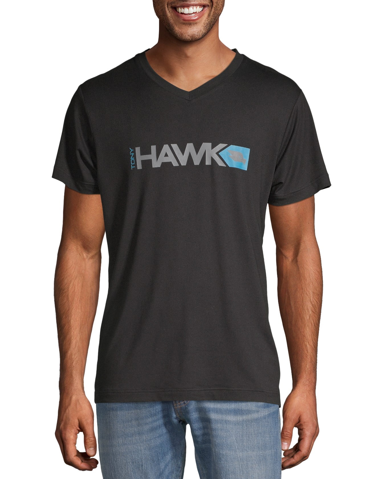 Super Soft Jersey V-Neck T Shirt Spandex/Polyester Blend Birdman Sleep Pajama TONY HAWK Mens Lounge Shirt