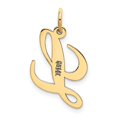 thumbnail image 3 of Diamond2Deal 14K Yellow Gold Small Script Letter L Initial Pendant for Women, 3 of 6