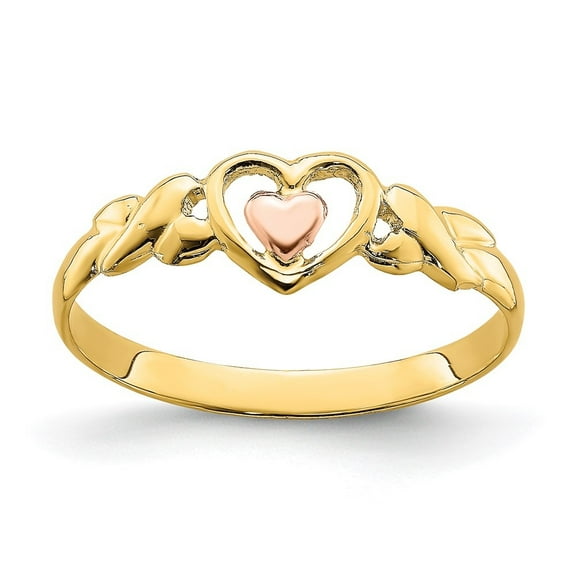 Auriga 14K Two-tone Polished Hearts Ring Size 7for Women