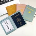 thumbnail image 1 of Etiqueta de equipaje de viaje de avión de bronceado, juego de etiquetas de bolso engrosadas de cuero PU, 1 of 4