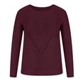 thumbnail image 5 of Plus Size Sweater Tops On Seasonal Women's Solid Hollow Out Pullover Long Sleeve Sweater Red 10(XL), 5 of 9
