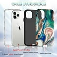 thumbnail image 2 of CASEFIV for iPhone 11 Pro Case,Marble Pattern 3 in 1 Heavy Duty Shockproof Full Body Protective Phone Cover,Black, 2 of 8