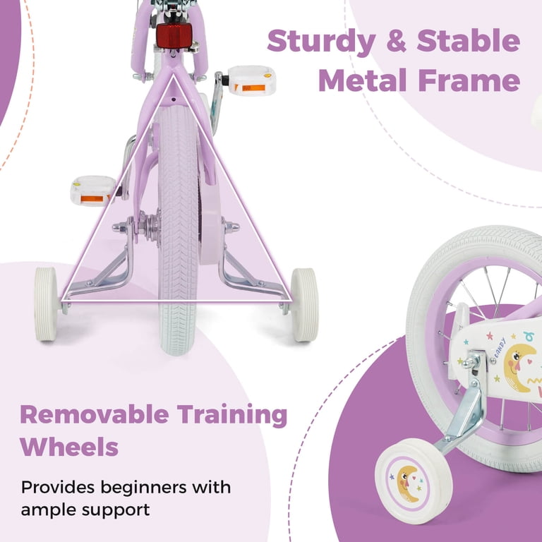 アクセサリー Bambina 3 Wheel Cycle Costway 14 Inch Kids Bike for Girls Boys Age 3-8 Years with