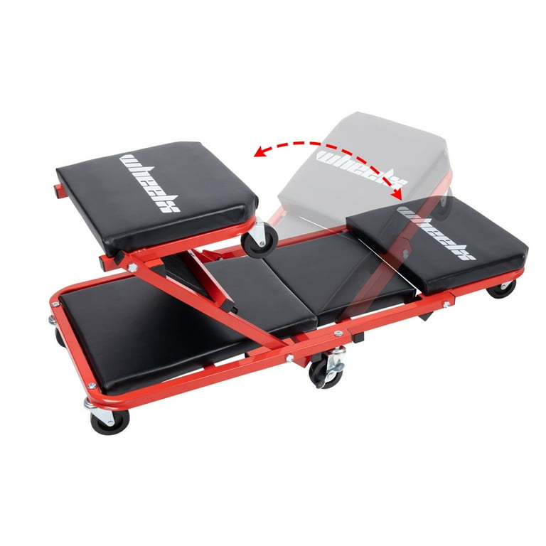 WheelX Mechanic Creeper 36 inches 2-in-1 Z Seat with Brake,340 lbs