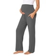thumbnail image 2 of akafmk Maternity Clothes, Maternity Wide Leg Pants Over Belly High Waist Casual Sports Lounge Pants for Pregnancy Pants with Pockets, Size XL, 2 of 8