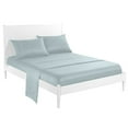 thumbnail image 4 of Qocolhg Queen Size 4 Piece Bed Sheet Set - Comfy Breathable & Cooling Bed Sheets Set, Includes 1 Fitted Sheet, 1 Flat Sheet and 2 Pillowcases, Deep Pockets, Soft and Wrinkle Free, Sky Blue, 4 of 6