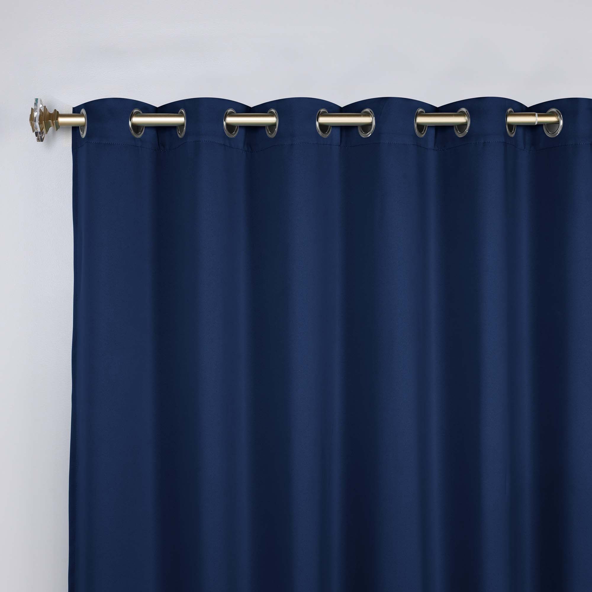 Superior Blackout Solid Light Filtering Grommet Curtain Panel Set, 70" x 120", Navy Blue