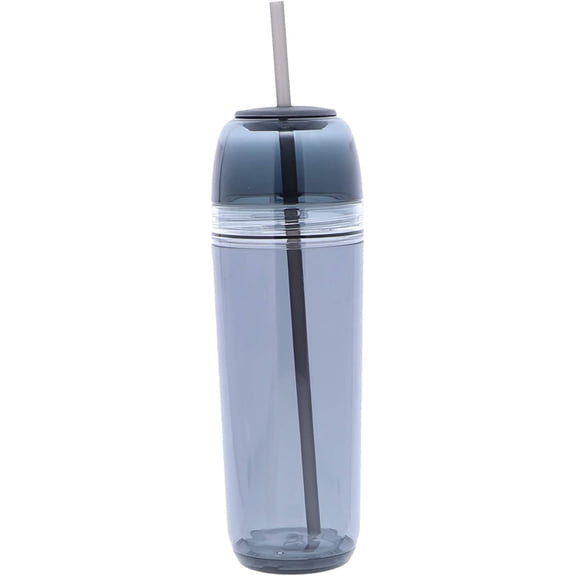 Servette Home Black 20 oz Capsule Tumbler BPA Free Acrylic Shaker Cup with Straw