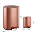 thumbnail image 4 of happimess Connor Rectangular 13.2-Gallon Trash Can with Soft-Close Lid and FREE Mini Trash Can, Rose Gold, HPM1006D, 4 of 10