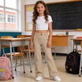 thumbnail image 5 of YAYUBA School Uniform Pants for Girls 2026 Stretch Button Front Straight Leg Pants Preppy Pull On Loose Fit Casual Trousers, Khaki, 5 of 6