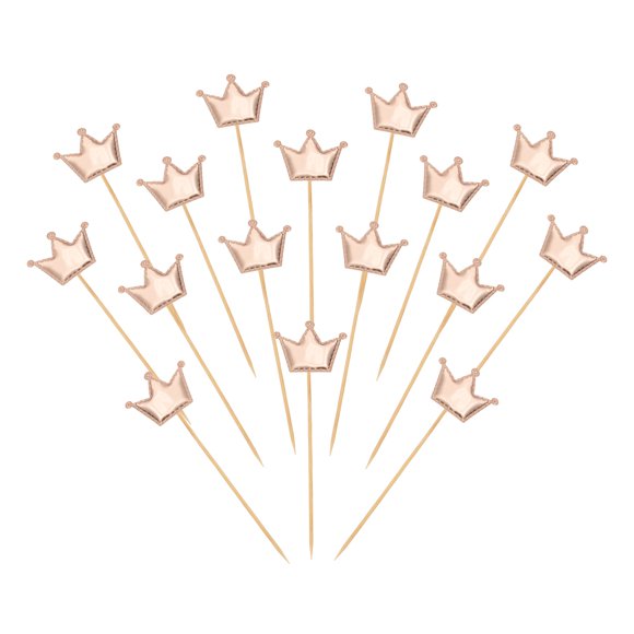 Uxcell Crown Cupcake Toppers Glittery Princess Cake Toppers Mini Cupcake Picks, Fit for Birthday Party Cake Decorations Champagne
