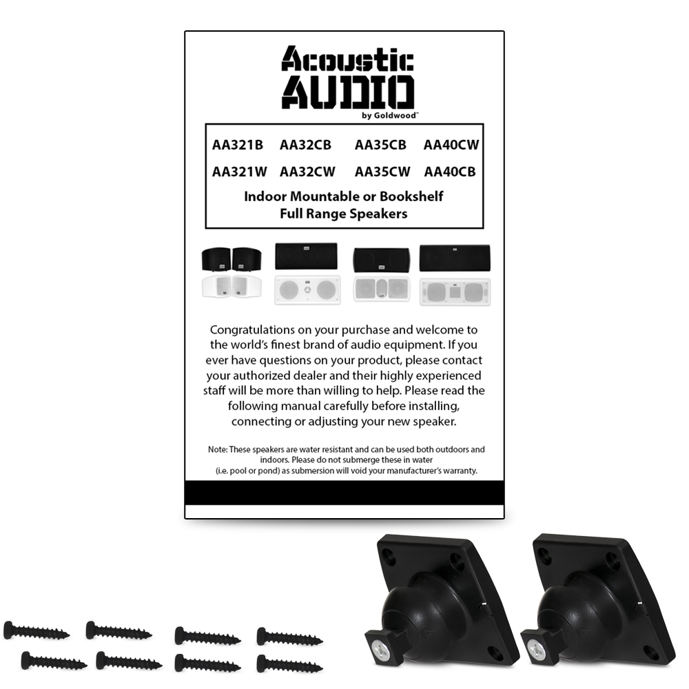 Acoustic Audio AA321B Mountable Indoor Black Speakers 1000 Watts 5 Piece Set AA321B-5S - image 5 of 5