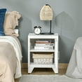 thumbnail image 3 of HomCom Indoor Industrial Adjustable Steel Rectangle End Table, White, 3 of 9