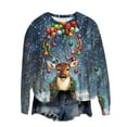 thumbnail image 3 of Women's Christmas Sweatshirts Casual Round Neck Blouses Fashion Christmas Printed Long Sleeves Shirts Cute Xmas Loose Soft Sweatshirt Pullover Tops, 3 of 4