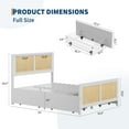 thumbnail image 2 of White Rattan Bed Frame with Headboard, Boho Cane Platform Full Size Bed Frame with 4 Drawers, Strong Metal Slats Support, Noise Free, No Box Spring Needed, 2 of 8