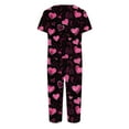 thumbnail image 5 of Garbnen Valentine Pajama Set Women V Neck Short Sleeve Sleepwear Top and Capri Pjs Heart Print Sleepwear 2 Piece Pjs with Pockets, 5 of 7