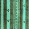 thumbnail image 1 of Ahgly Company Indoor Square Southwestern Turquoise Blue Country Area Rugs, 5' Square, 1 of 4