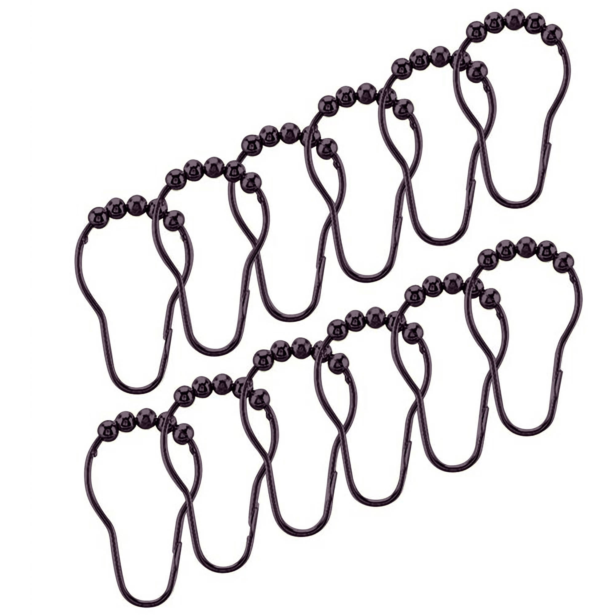 Bath Bliss 12 Pack Shower Curtain Rings in Bronze