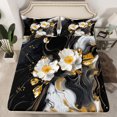 thumbnail image 2 of Homewish Marble Artwork Adult Twin Sheet Sets, Black White Abstract Twin Fitted Sheet, Modern Fashion Art Flat Sheet, Lightweight Room Decor, 3-Piece, 2 of 7