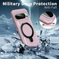 thumbnail image 6 of Magnetic Invisible 360° Rotatable Ring Kickstand for Google Pixel 9 Pro XL Phone Case,Compatible with MagSafe,Military-Grade Protection Shockproof Rugged Heavy Duty Phone Case Cover,Pink, 6 of 6