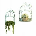 thumbnail image 3 of Vintage Country Wall Hanging Wire Iron Half Bird Cage Flower Pot Garden Decoration Retro Birdcage Storage Rack Pot A, 3 of 9